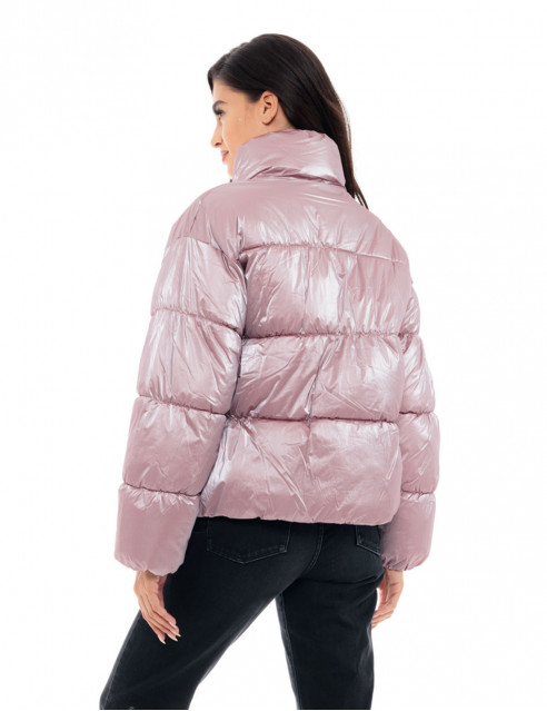 Biston fashion γυναικείο κοντό μπουφάν με ψηλό γιακά