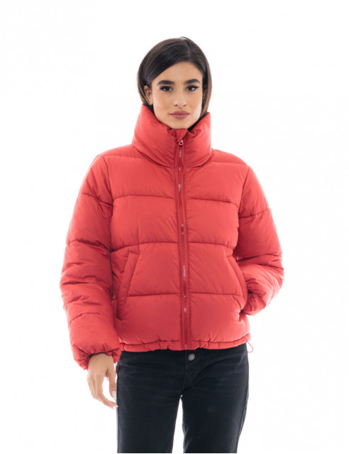 Biston fashion γυναικείο κοντό μπουφάν με ψηλό γιακά