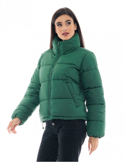 Biston fashion γυναικείο κοντό μπουφάν με ψηλό γιακά