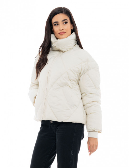 Biston fashion γυναικείο κοντό μπουφάν με γιακά