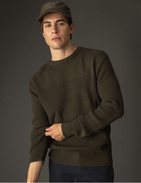 Biston fashion ανδρική πλεκτή μπλούζα με στρογγυλό λαιμό
