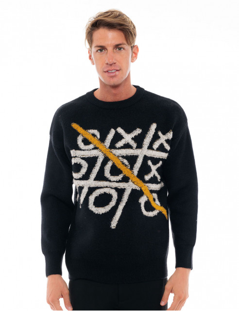 Biston fashion ανδρική πλεκτή μπλούζα με στρογγυλό λαιμό