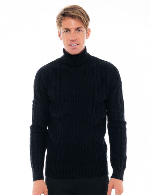 Biston fashion ανδρική πλεκτή μπλούζα με ψηλό γιακά