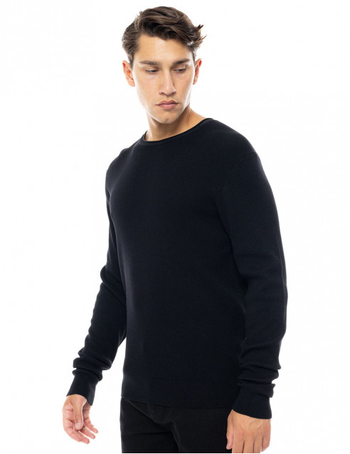 Smart fashion ανδρική πλεκτή μπλούζα με στρογγυλό λαιμό