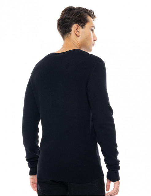 Smart fashion ανδρική πλεκτή μπλούζα με στρογγυλό λαιμό