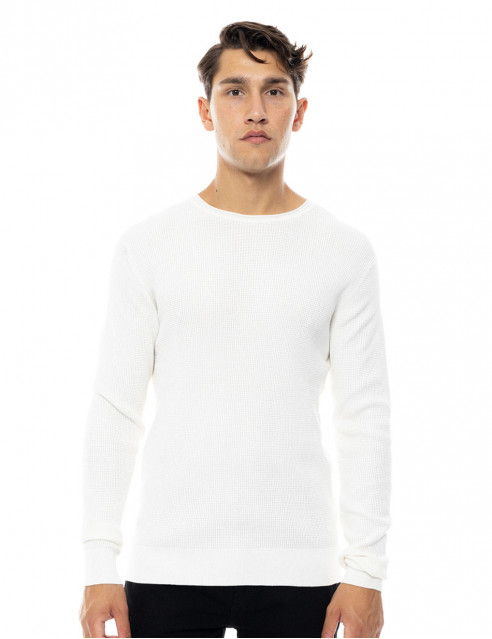 Smart fashion ανδρική πλεκτή μπλούζα με στρογγυλό λαιμό