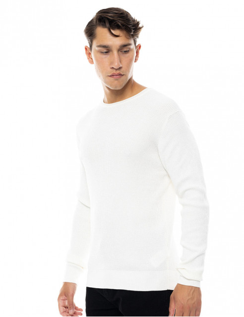 Smart fashion ανδρική πλεκτή μπλούζα με στρογγυλό λαιμό