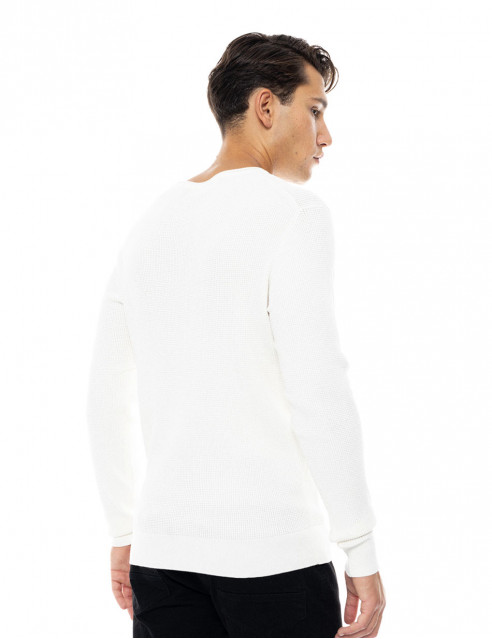 Smart fashion ανδρική πλεκτή μπλούζα με στρογγυλό λαιμό