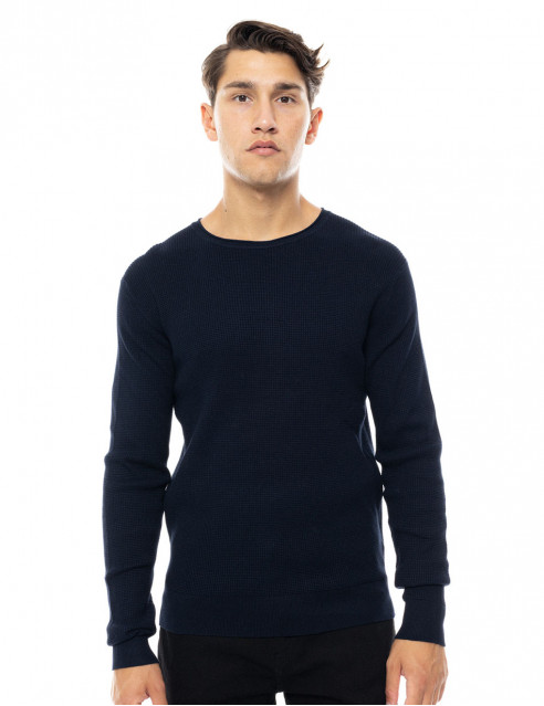 Smart fashion ανδρική πλεκτή μπλούζα με στρογγυλό λαιμό