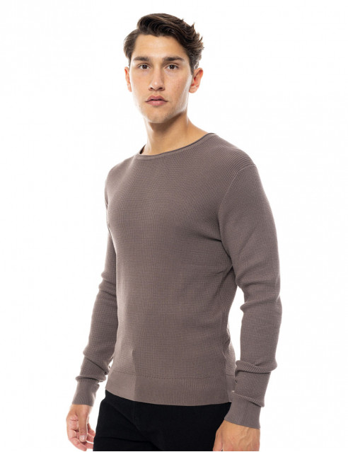 Smart fashion ανδρική πλεκτή μπλούζα με στρογγυλό λαιμό