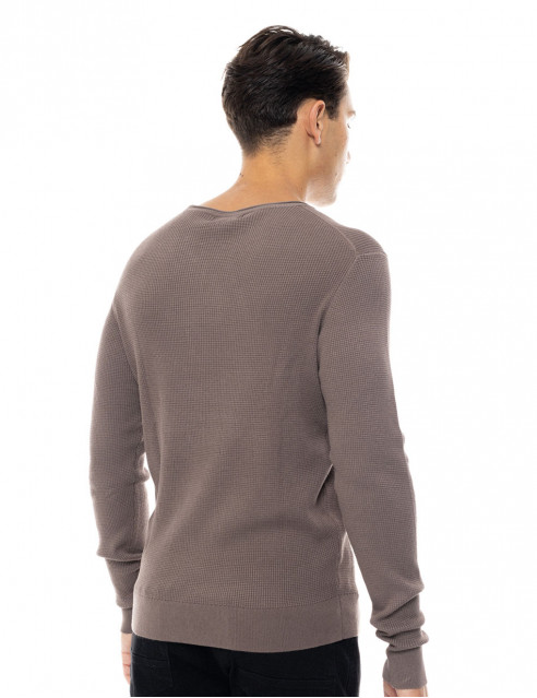 Smart fashion ανδρική πλεκτή μπλούζα με στρογγυλό λαιμό