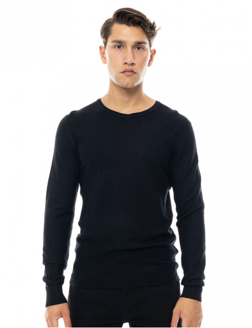 Smart fashion ανδρική πλεκτή μπλούζα με στρογγυλό λαιμό