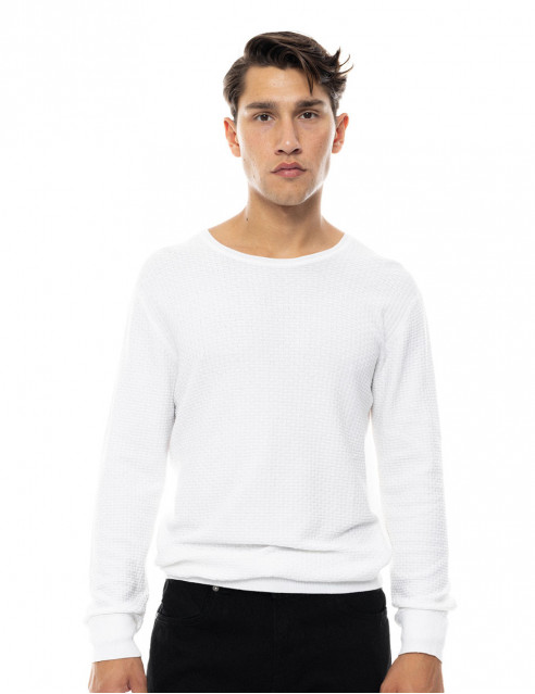 Smart fashion ανδρική πλεκτή μπλούζα με στρογγυλό λαιμό
