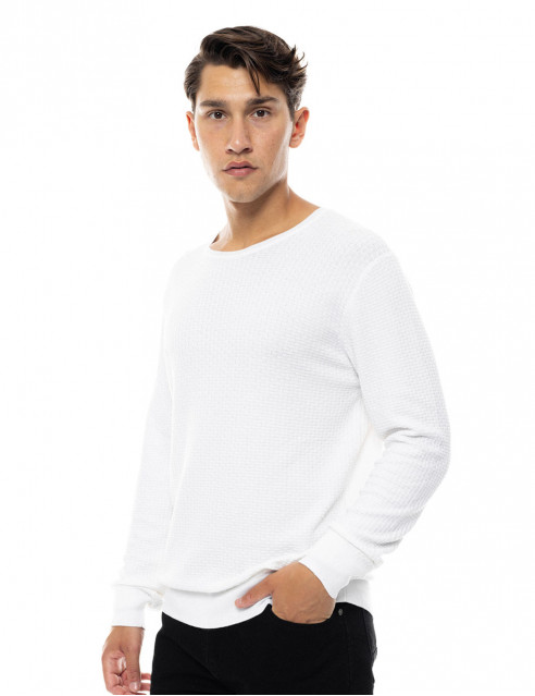 Smart fashion ανδρική πλεκτή μπλούζα με στρογγυλό λαιμό