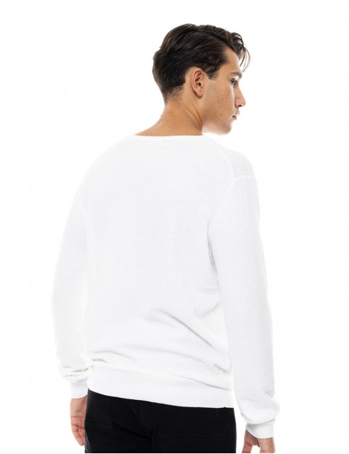 Smart fashion ανδρική πλεκτή μπλούζα με στρογγυλό λαιμό