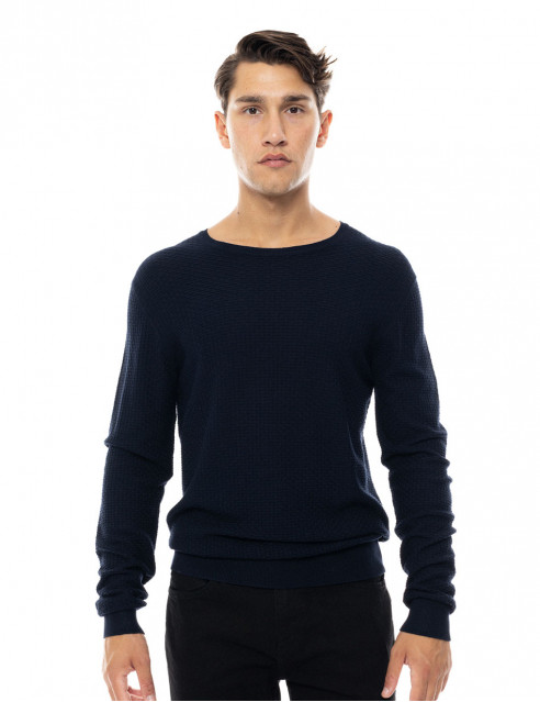 Smart fashion ανδρική πλεκτή μπλούζα με στρογγυλό λαιμό
