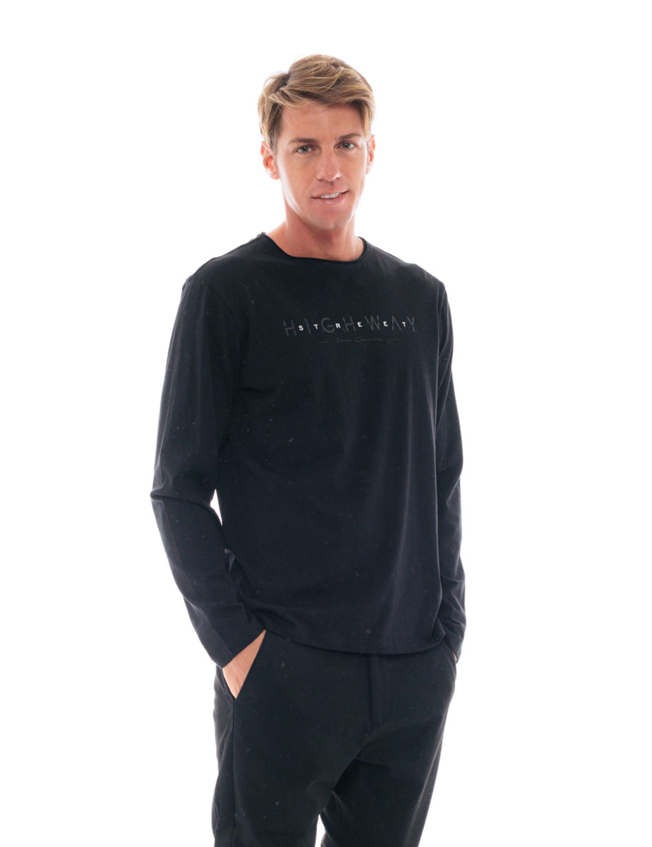 Smart fashion ανδρική μπλούζα με μακρύ μανίκι και τύπωμα