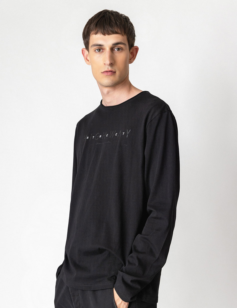 Smart fashion ανδρική μπλούζα με μακρύ μανίκι και τύπωμα
