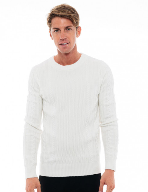 Biston fashion ανδρική πλεκτή μπλούζα με στρογγυλό λαιμό