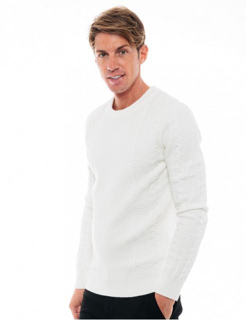 Biston fashion ανδρική πλεκτή μπλούζα με στρογγυλό λαιμό