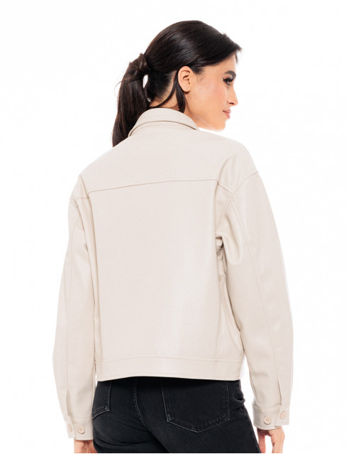 Biston fashion γυναικείο πανωφόρι από συνθετική δερματίνη