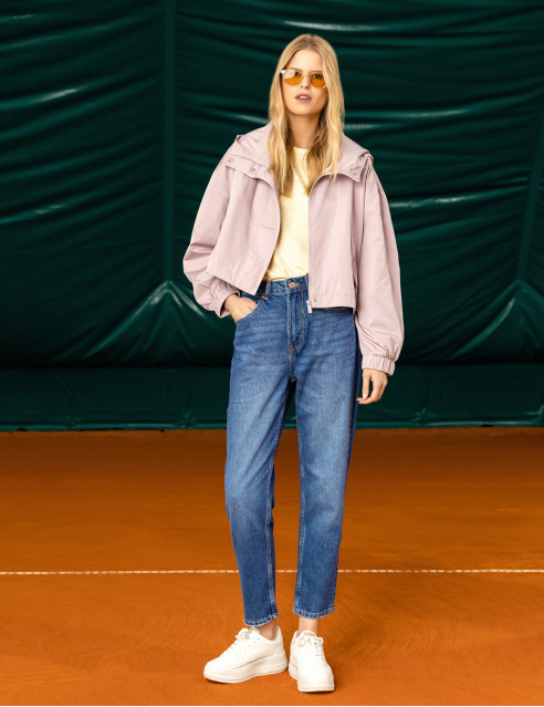 Biston fashion γυναικείο πανωφόρι με κουκούλα