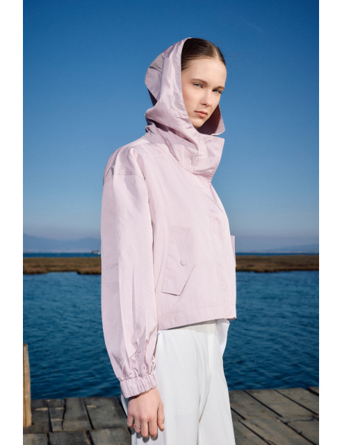 Biston fashion γυναικείο πανωφόρι με κουκούλα