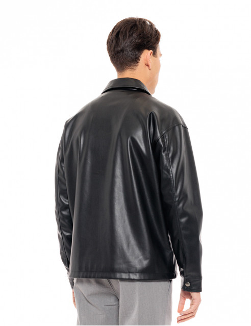 Biston fashion ανδρικό πανωφόρι από δερματίνη