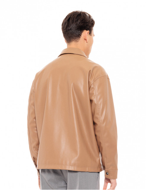 Biston fashion ανδρικό πανωφόρι από δερματίνη