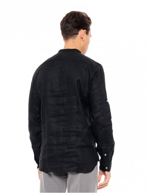 Smart fashion ανδρική λινή μπλούζα με mao γιακά