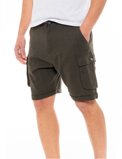 Splendid fashion ανδρική λινή cargo βερμούδα