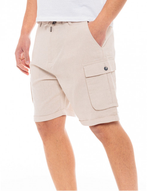 Splendid fashion ανδρική λινή cargo βερμούδα