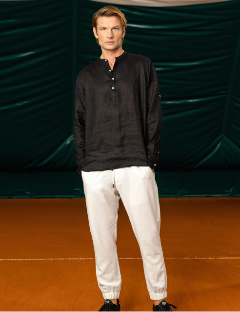 Biston fashion ανδρικό λινό chinos παντελόνι