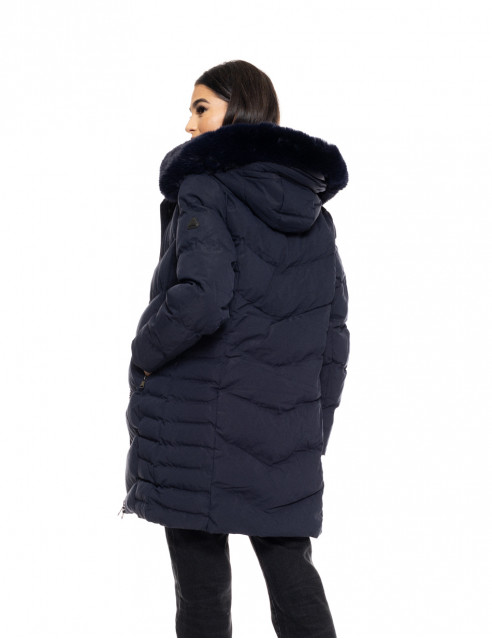 Splendid fashion γυναικείο μακρύ μπουφάν με αποσπώμενη κουκούλα