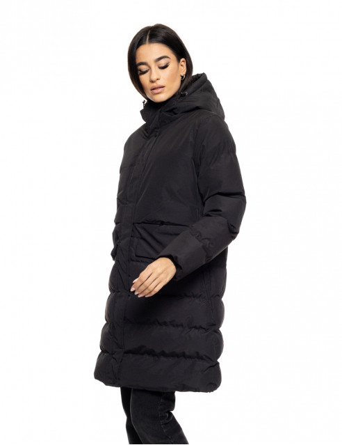 Splendid fashion γυναικείο μακρύ μπουφάν με ενσωματωμένη κουκούλα
