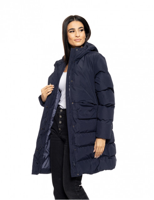 Splendid fashion γυναικείο μακρύ μπουφάν με ενσωματωμένη κουκούλα