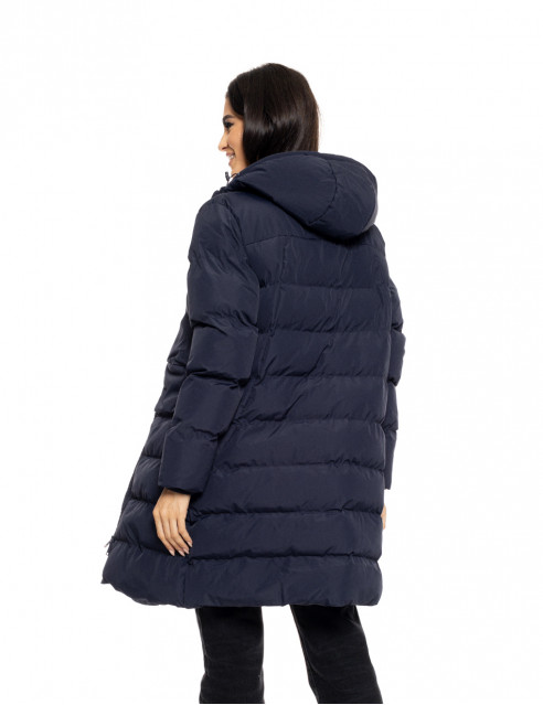 Splendid fashion γυναικείο μακρύ μπουφάν με ενσωματωμένη κουκούλα
