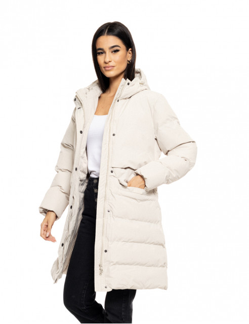 Splendid fashion γυναικείο μακρύ μπουφάν με ενσωματωμένη κουκούλα