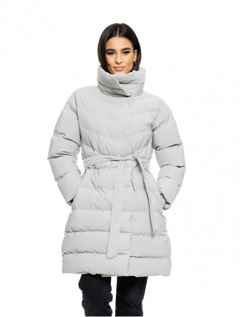 Splendid fashion γυναικείο μακρύ μπουφάν με γιακά
