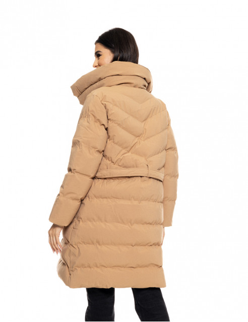Splendid fashion γυναικείο μακρύ μπουφάν με γιακά