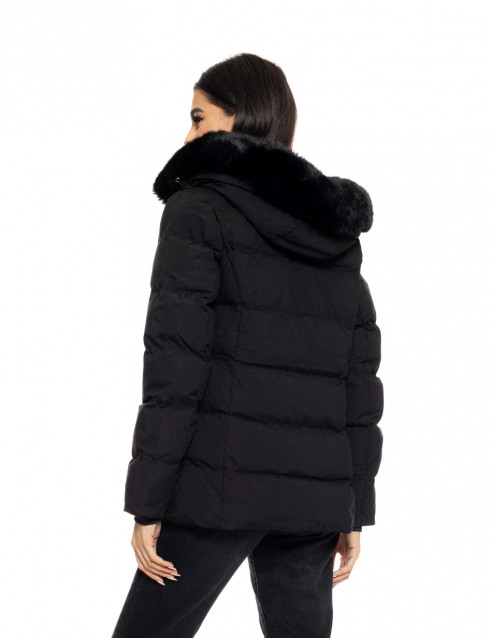 Splendid fashion γυναικείο κοντό μπουφάν με αποσπώμενη κουκούλα
