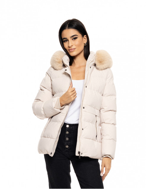 Splendid fashion γυναικείο κοντό μπουφάν με αποσπώμενη κουκούλα