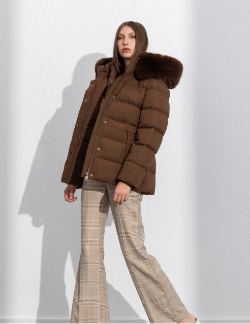 Splendid fashion γυναικείο κοντό μπουφάν με αποσπώμενη κουκούλα