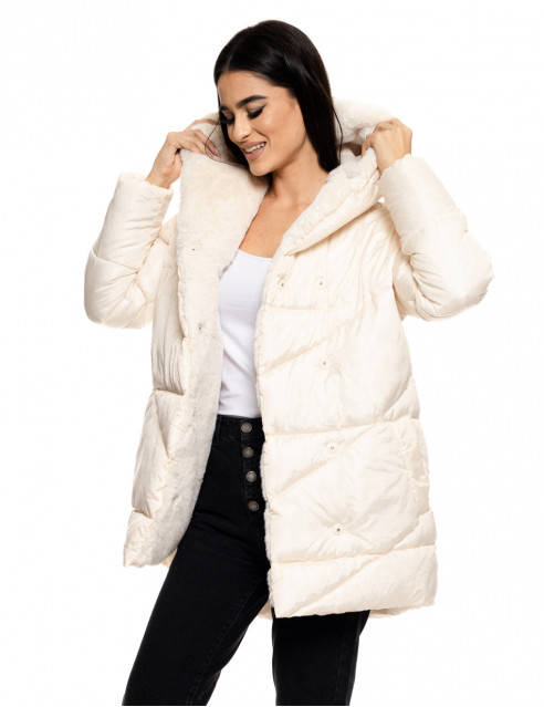 Splendid fashion γυναικείο κοντό μπουφάν με ενσωματωμένη κουκούλα