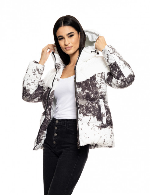 Splendid fashion γυναικείο κοντό μπουφάν με ενσωματωμένη κουκούλα