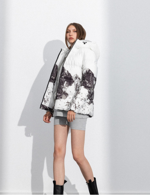Splendid fashion γυναικείο κοντό μπουφάν με ενσωματωμένη κουκούλα