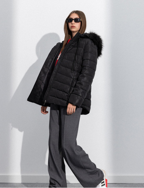 Splendid fashion γυναικείο demi μπουφάν με αποσπώμενη κουκούλα