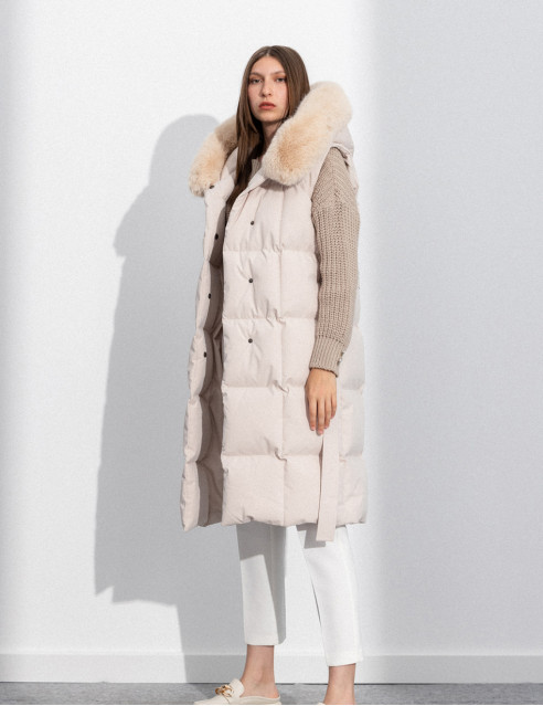 Splendid fashion γυναικείο μακρύ αμάνικο μπουφάν με ενσωματωμένη κουκούλα