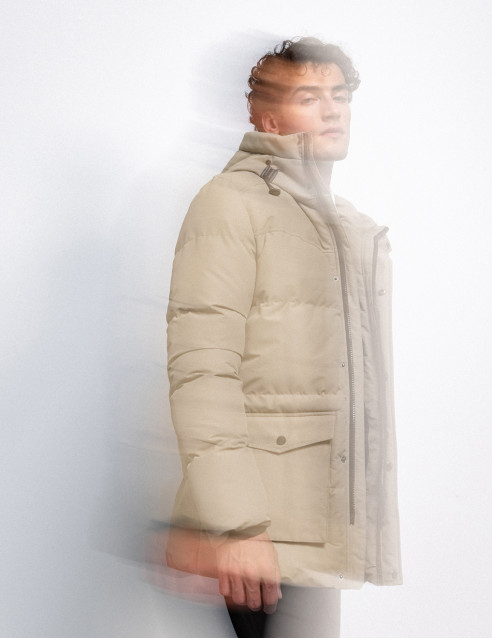 Splendid fashion ανδρικό demi μπουφάν με ενσωματωμένη κουκούλα