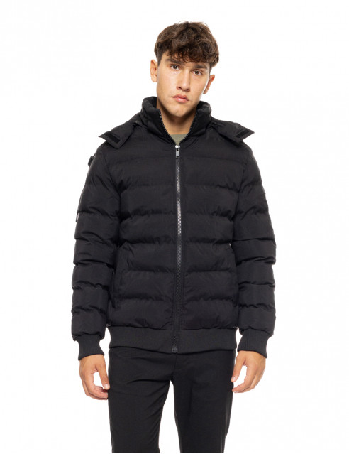 Splendid fashion ανδρικό κοντό bomber μπουφάν με αποσπώμενη κουκούλα